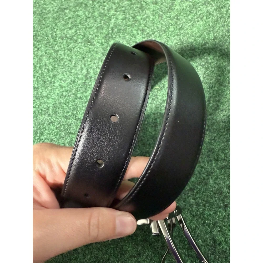 PERRY ELLIS Mens Belt Size 42 Black Brown‎ Bonded Leather Reversible
